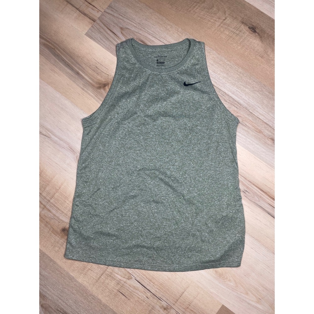 Nike Dri-FIT Tank Top Womens Small Green Heathered Sleeveless Athletic Training - Picture 1 of 8